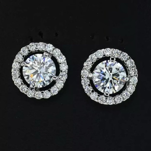 NWOT round sterling silver earrings - Picture 2 of 3